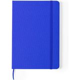 Luxe schriften/notitieboekje blauw met elastiek A5 formaat - 80x blanco paginas - opschrijfboekjes - harde kaft