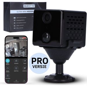 Quretto - Spy Camera - Draadloze beveiligingscamera voor Binnen - Bewegingssensor & Nachtzicht - WiFi Incl. App - Recorder - 32GB MicroSD - Verborgen Camera - Mini Camera - Spionage - Hidden