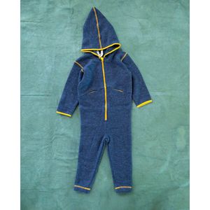 JETPAQ - Merino wollen fleece onesie - Donkerblauw - 98/104