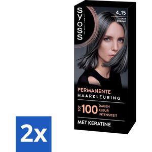 2 x SYOSS - Coloration 4-15 Dusty Chrome - Haarverf - Grijsdekking - Vermindert Haarbreuk - Permanente Haarkleuring - Haarkleur - Blond - Grijsdekking - Keratine