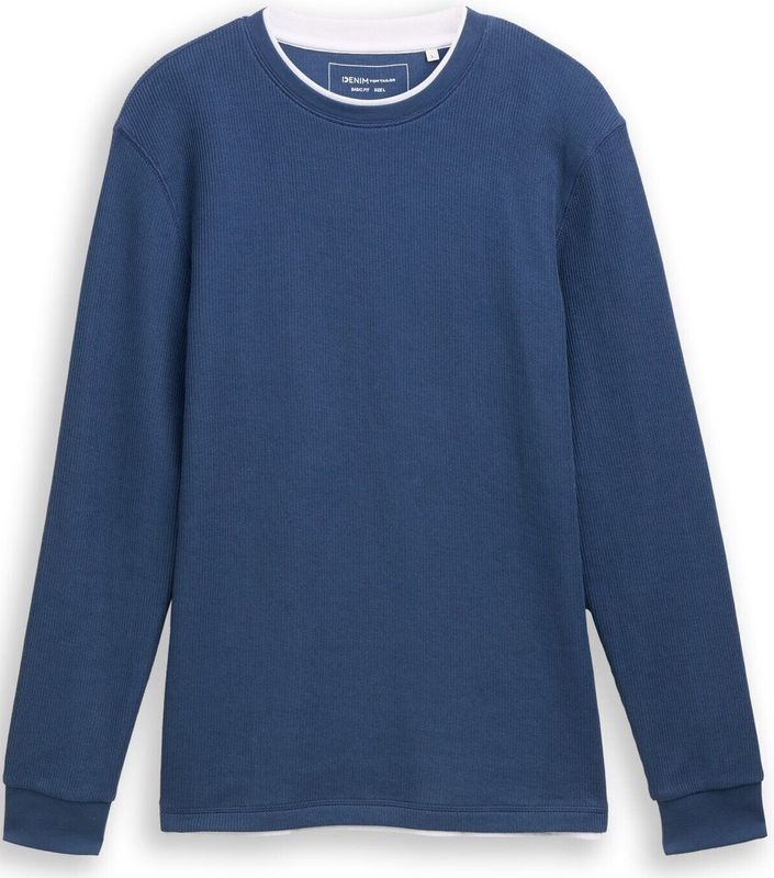 Tom Tailor Denim Shirt met lange mouwen in 2-in-1-look