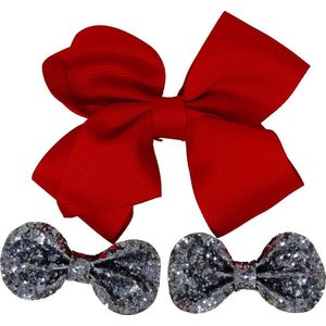 Jessidress Baretten Meisjes Haarclip met clips van pailletten - Rood