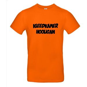 Kleedkamer hooligan T-shirt - 100% Katoen - Maat XS - Classic Fit - Oranje