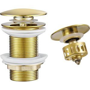 KCVV Gold Pop Up Afvoerplug - Zonder Overloop - Met Zeefmand - 1 Stuk