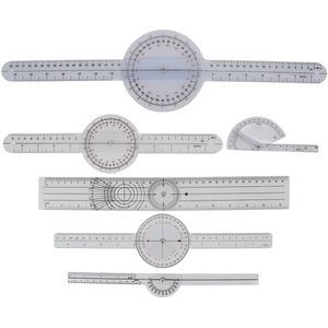 JeiibrZui Goniometerset - Orthopedische Meetlinialen - Transparant Kunststof Voor Precisie Meting Van Gewrichtsbewegingen - 5 Stuks - Grijs