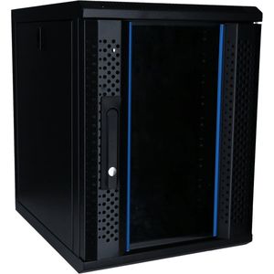 DSIT 10 inch 9U serverkast met glazen deur 370x450x486mm (BxDxH) - serverbehuizing - serverrack