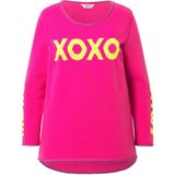 Angel of Style Angel of Style - Dames - Trui straight fit statement open afgewerkt - Neon bes - Maat 42+