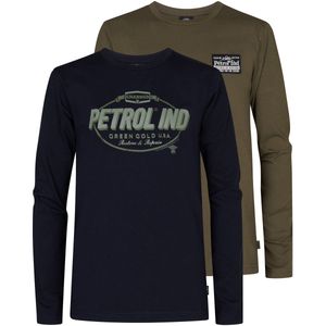 Petrol Industries - Green Mountain - T-shirt - Lange Mouw - 2-pack - 100% Katoen