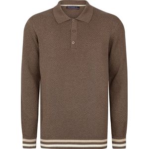 Felix Hardy Gebreide Polo Trui - Polo Kraag - Sweater - 100% Katoen Heren Bruin - M