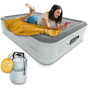 Luxe King Luchtbed met Ingebouwde Pomp - Comfortabele Opblaasbare Matras voor Gasten en Kamperen - Snelle Opblaasfunctie en Diverse Comfortinstellingen
