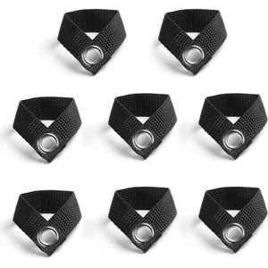Bevestigingsgesp voor Tent Nylon Zwart 60 * 55 Mm - Set van 8 stuks - Kampeerbenodigdheden - Luifel- en tentaccessoires