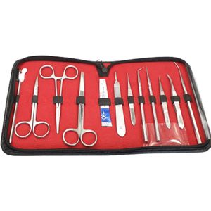 MEDLUXY® - Dissectie SET - 11 instrumenten + etui - Prepareer Set - ontleden, dissectie taxidermie - instrumentenset en snijset Geneeskunde - MD0034