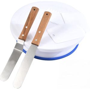 Draaiplateau taart – Draaibaar Taartplateau set – Draaitafel – Taart schraper set - Cake decoratie set - Taart bakken accessoires set - Taart bak set - ixen