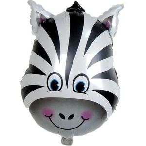 Folie ballon Zebra klein 2 stuks , safari, jungle, Kindercrea 25x34cm