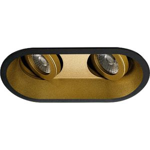 Premium Inbouwspot Warre Goud, Zwart Dubbele verdiepte ronde spot Warm Wit (3000K) Met Philips LED