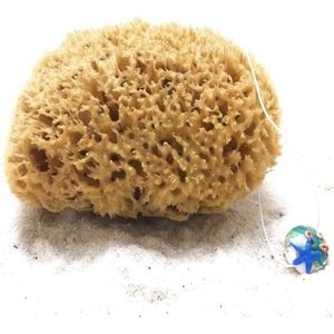 PolkaHome Natuurlijke Badspons met Hanger - Ongebleekt & Zacht voor Gevoelige Huid