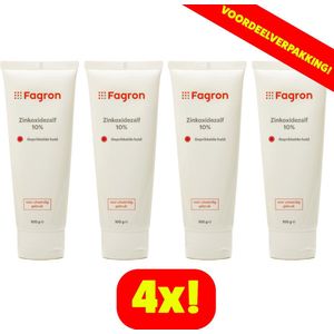 Fagron Zinkoxidezalf 10% - 4x100 gram voordeelverpakking