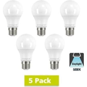5 Pack - E27 Led Bol Lamp A60 - 7W - 806 Lm - 5000K Daglicht Wit - Non Dimmable