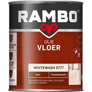 Rambo Vloer Olie Transparant - Mat - Voedt & Beschermt - Accentueert de Houtnerf - Whitewash - 0.75L