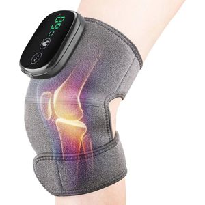 Verwarmde kniemassager met vibratie en temperatuurinstellingen voor spierpijn en ontspanning
