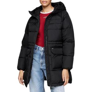 Tommy Hilfiger TJW BASIC HOODED COAT Dames Jas - Zwart - Maat M