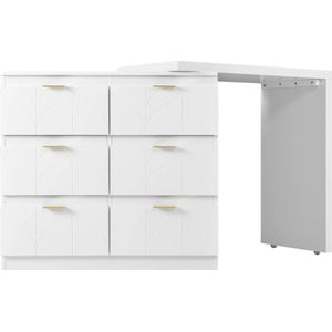 Luxe Kaptafel met veel opbergruimte - Make Up Tafel - Bureau - Wit - Voor Volwassenen, Tieners en Meisjes