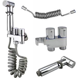 bidet handdouche met 2M slang bidet roestvrijstalen handdouche met haak bidet handdoucheset voor bidet toilet handdouche badkamer bidet toiletsproeier, voor huisdierenbad, lichaamsverzorging, toilet