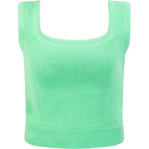 Mymo - Gebreide Top - Lichtgroen - Dames - Cropped Silhouet