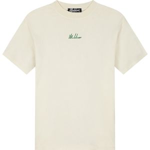 Malelions - Split T-Shirt - Off-White - Katoen