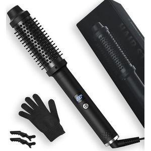 Stijltangen - Thermische borst 38mm, Ronde warme borst met LCD-scherm 120–200°C, Elektrische krulhaarborst, Professionele elektrische haargladmakende borst, Warme kam voor haar