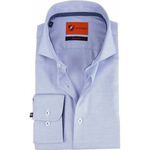 Suitable - Wesley Overhemd Dessin Blauw - 43 - Heren - Slim-fit
