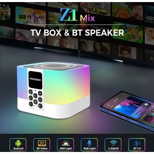 Xcruiser Home Smart Tv Box Met Speaker Z1 Mix Met 4K Android 13.0 Bt5.2 Dual Wifi Allwinner H313 Quad-Core Chip Settopbox