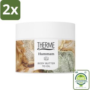 Therme - Hammam - Bodybutter to Oil - Hydraterend - Verzorgend - 225gr - Voordeelverpakking - 2 stuks - Lichaamsbalsem - Bodybutter