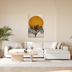 Turquoise gouden fotowand blauw en goud kunst poster | Poster Store NL