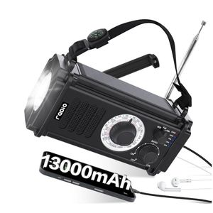Stellar Noodradio - Noodradio opwindbaar - Noodradio opwindbaar en batterij - Opwindbare radio - Noodradio opwindbaar - Draagbare radio - Nood radio - Zwart