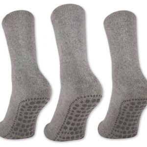 Belucci Dames ABS Huissokken – Antislip Sokken – Warme Katoenen Huissokken - Set Van 3 Paar - Maat 35/38