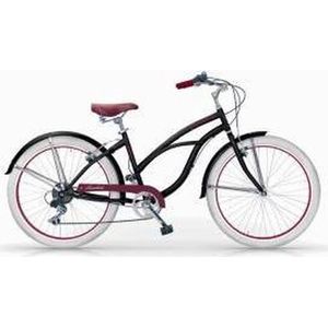 Meisjes fiets MBM HONOLULU cruiser zwart 26 inch, 6 versnellingen