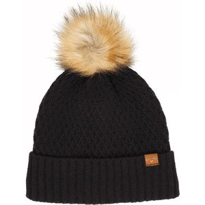 Callaway - Pom Pom Beanie - Zwart - Acryl - Fleece Binnenkant