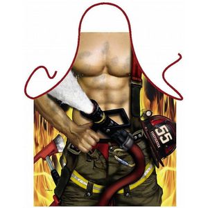 Benza Schort Brandweerman/Fireman - Sexy/Leuke/Grappige/Mooie Keukenschort