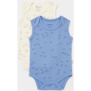 Zacht, Ademend & Tijdloos – 2-Pack mouwloze romper - Biologisch katoen & Modal - maat 12 - 18 maanden