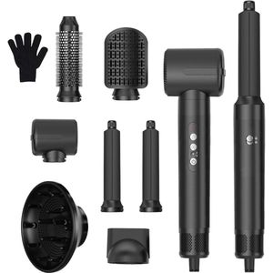 DailySupplies® Fohn met Diffuser - Haardroger Krullen - Haarfohn - Fohnborstel - Zwart