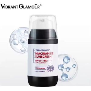 VIBRANT GLAMOUR – Niacinamide Zonnebrand – SPF 50 UVA & UVB – Tegen Pigmentvlekken & Roodheid – Hydraterend & Niet-Vettig – Zonder Witte Waas
