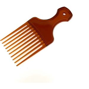 Ulanax® | Afro kam - Kam met brede tanden - Grof - Krullenkam - Krullend haar - Bruin