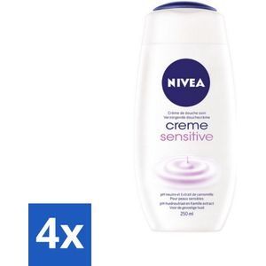Nivea - Crème Sensitive - Douchecrème - 250 ml - Voordeelverpakking - 4 stuks