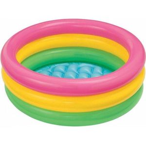 Intex - Baby - peuter - zwembad - 61 cm - opblaasbodem - roze - geel - paars - babyzwembad