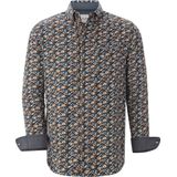 LORIVAN - Corduroy Overhemd - Donkerblauw - Patroon