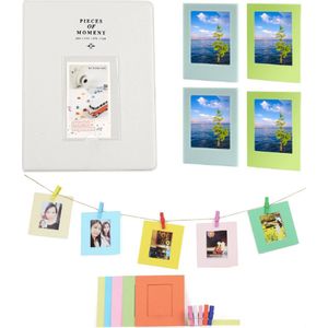 Instax Mini 6-in-1 Deluxe Set | Fotoalbum 65-vaks + 4 Magnetische Fotolijstjes + Fotoslinger | Geschikt voor (o.a.): Fujifilm Instax Mini 12 / 7s / 8 / 9 / 11 / Evo / 25 / 90 / Link / SP-2 / Liplay / Film Polaroid | Fotoboek Foto Album Fotoslinger