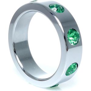 Boss Series - Metaal - Cockring - Penisring met Groene Diamanten - Groot