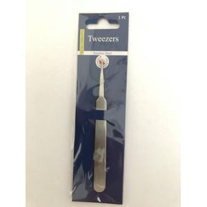 Tweezers, super fine tip straight, stainless steel, 12.3 cm