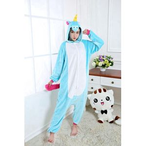 Leuke Blauwe Eenhoorn Onesie Verkleedkleding - Volwassenen & Kinderen - maat 125